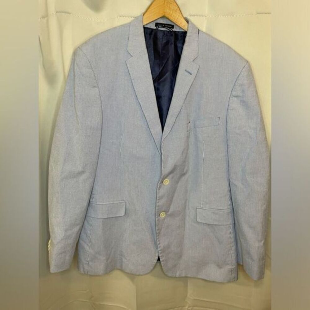 Tommy Hilfiger Light Blue Striped Blazer Sports Coat Mens Size 44